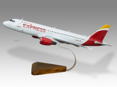 Airbus A320 Iberia Express Solid Kiln Dried Mahogany Wood Handmade Desktop Model