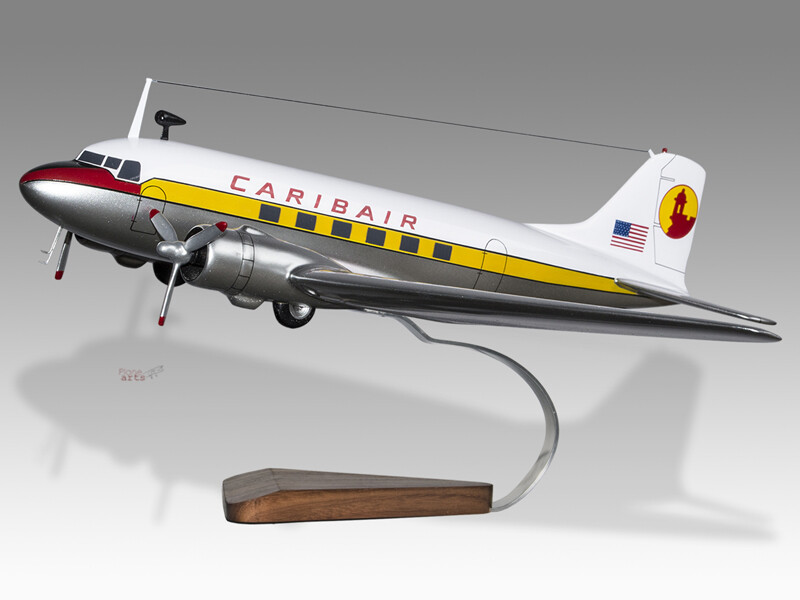 Douglas DC-3 Caribbean Atlantic Airlines Caribair Handcrafted Display Model