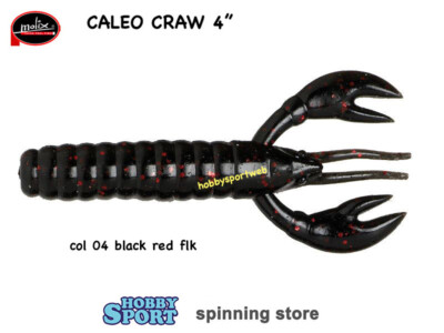 MOLIX CALEO CRAW 4" COL. 04 BLACK RED FLK SILICONICO x SPINNING BLACK BASS