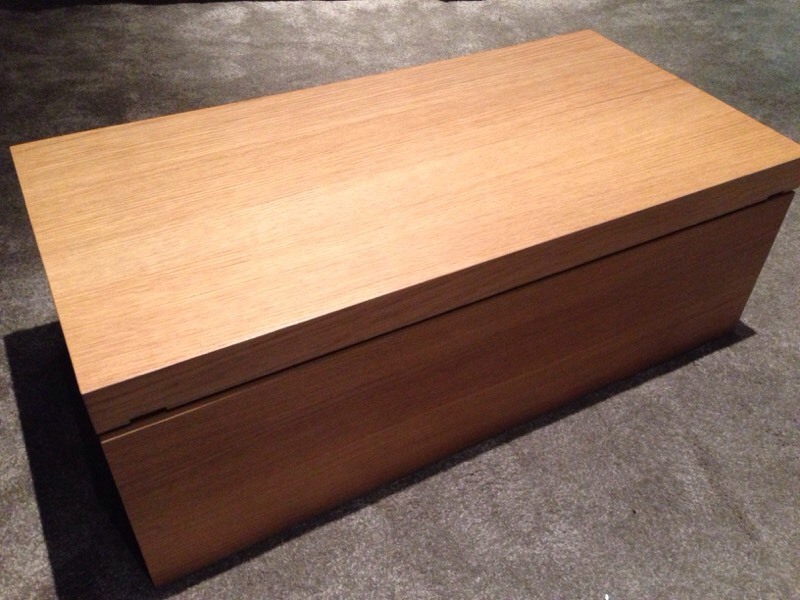 IKEA Malm oak storage, blanket, toy box, chest / ottoman in