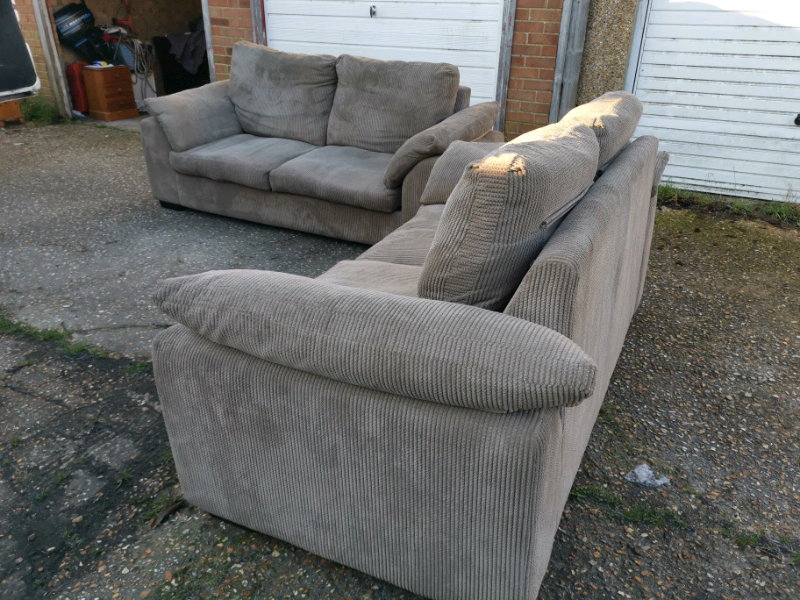 Large 3+2 seater brown sofas, metal action sofa bed in Gosport, Hampshire Gumtree