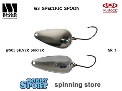SPOON BLACK FLAGG G3 SPECIFIC   3 GR  COL. 501 SILVER SURFER SPINNING AREA TROUT