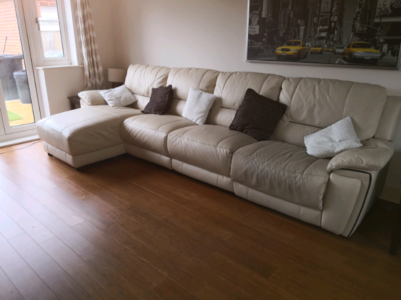 Leatherette Cream Sofa For Sale in Swindon, Wiltshire Gumtree