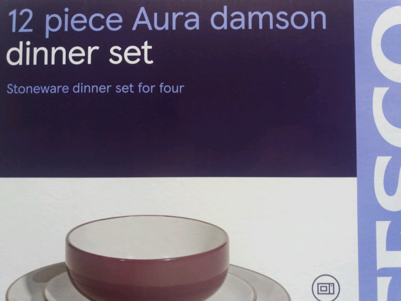 Tesco 12 Piece Aura Damson Dinner Set in Culverhouse Cross, Cardiff