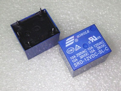 10PCS SRD-12VDC-SL-C PCB 5PINS 12V DC Coil Power Relay