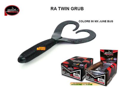 SET 2 PZ MOLIX RA TWIN GRUB 8" COL 86 MX JUNE BUG SOFT BAIT X LUCCIO CONF SFUSA