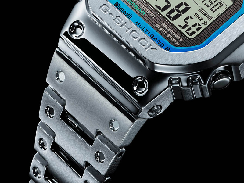 Pre-owned Casio G-shock Gmw-b5000pc-1jf Rainbow Bluetooth Metal Case Digital Men Watch