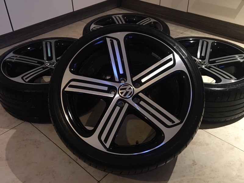 19" GENUINE VW SCIROCCO R CADIZ ALLOY WHEELS GOLF MK6 MK7 GTI GTD 5x112