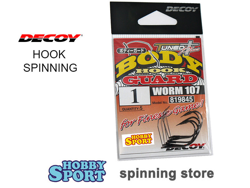 AMI DECOY WORM 107 SIZE 1 BODY HOOK GUARD PER  SILICONICI - DROP SHOT SPINNING
