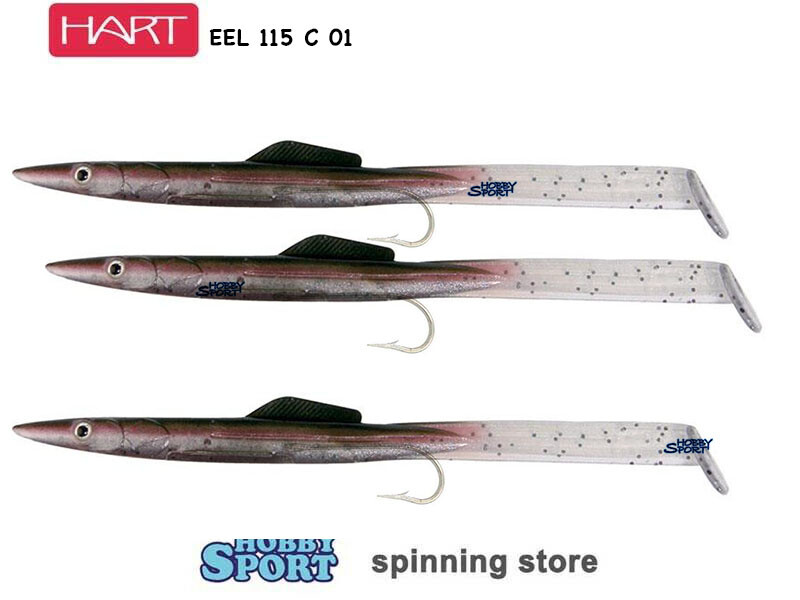 HART EEL 115 COL BLACK SILICONICO ROCK & STREET 11,5 CM SPINNING MARE SPIGOLA