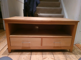 TV stand with drawers - wooden Oak veneer