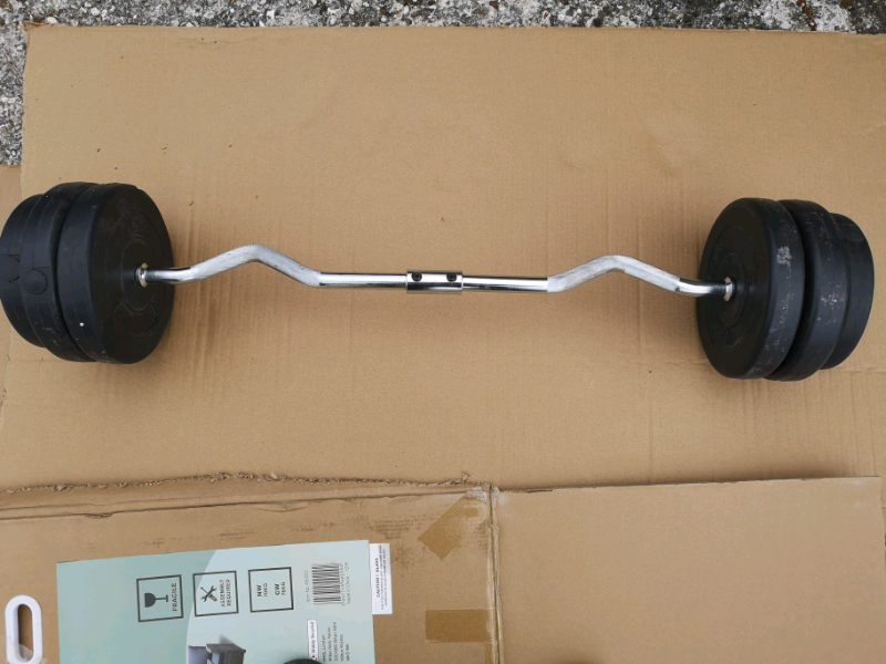 25kg weights bar w curls weightlifting gym fitness bodybuilder barbell