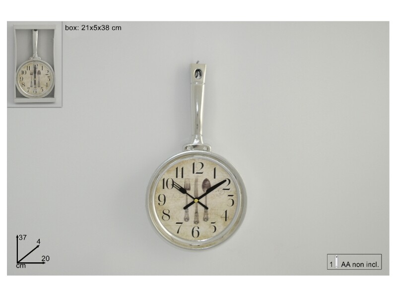 Orologio Da Parete Quarzo Muro A Forma Di Padella Cucina 21x38cm idea