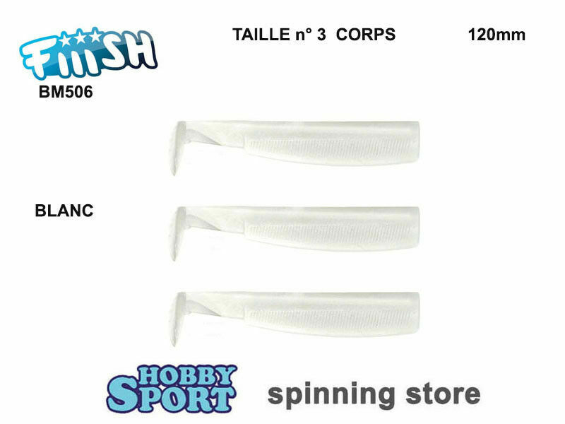 BLACK MINNOW FIIISH  SIZE 3BM 506 BLANC 3 CORPI RICAMBIO 12 CM SPINNING