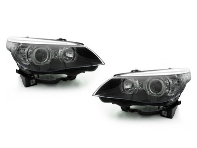 DEPO V3 LED U Ring White Angel Halo Headlight For 2004-10 BMW E60/E61 5 Series