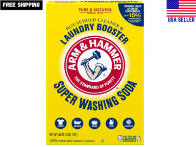 Arm & Hammer Super Washing Soda Detergent Booster & Household Cleaner, 55oz.