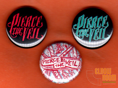 Set of three 1'' Pierce the Veil  pins buttons alternative band group