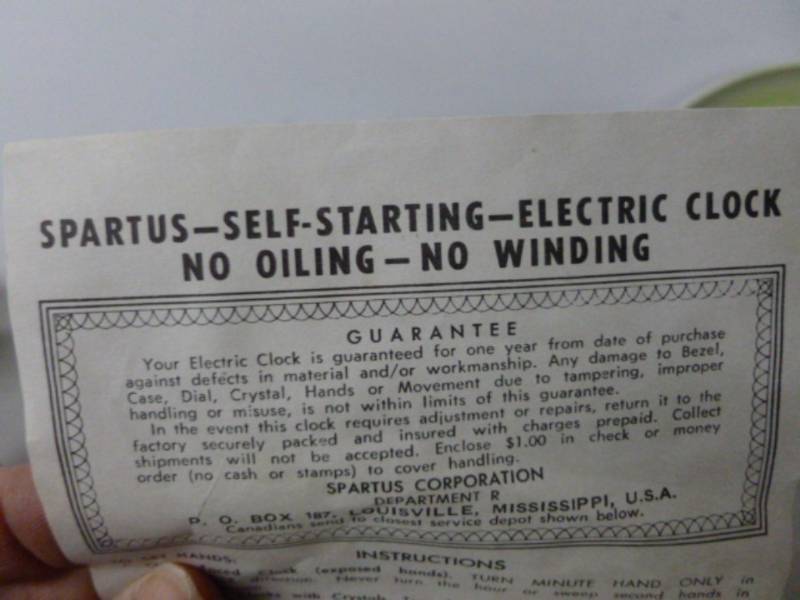 Vintage Spartus Model H4521 Mid Century Modern Wall Clock New Old Stock Org. Box