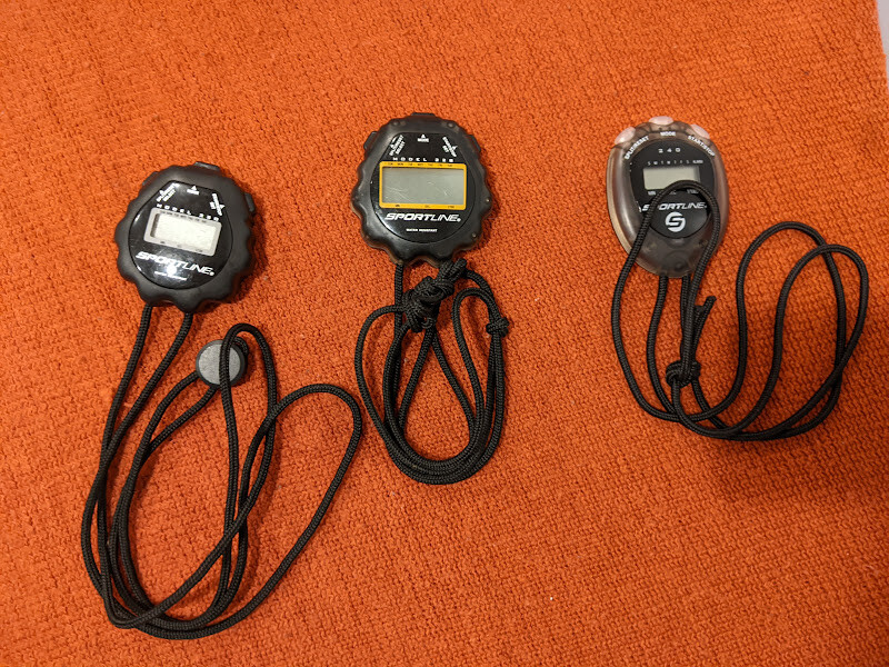 NEED BATTERY Lot of 3 Sportline StopWatch Sport Line Top Watch Model