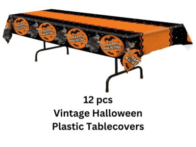 Wholesale Vintage Beistle Halloween 12 pcs Plastic Table Cover Bulk Party Lot