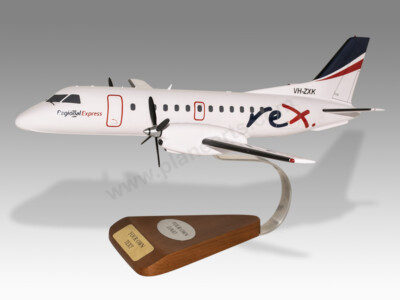 Saab 340B REX Regional Express Solid Mahogany Wood Handmade Desktop Model