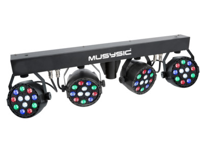 Complete Professional 4-Par Stage LED Lights DJ Band DMX System & Stand MU-L31A