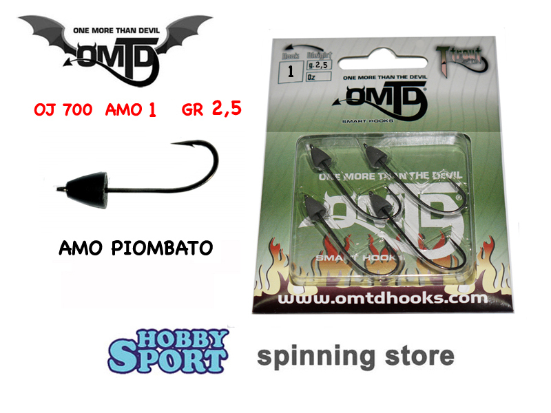 AMI OMTD SERIE OJ 700 AMO PIOMBATO SIZE 1 PESO  2,5 GR - SPINNING TROTA TORRENTE