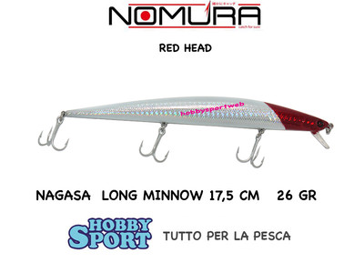 NAGASA NOMURA LONG JERK  COL. RH RED HEAD 26 GR FLOATING 175 mm SPINNING MARE