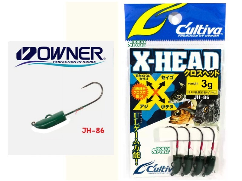 TESTINA PIOMBATA JH-86 JIG HEAD X-HEAD 3 GR OWNER LIGHT ROCK SPINNING