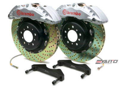 Brembo Front GT Brake BBK 6pot Silver 380x34 Drill Chevy GMC 2500 07-09 H2 08-09