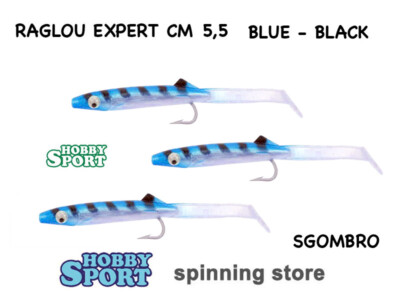 RAGLOU EXPERT 55 MM COL. BLUE BLACK SGOMBRO  3 PZ ARTIFICIALE MARE SPINNING