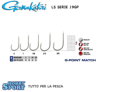 AMI GAMAKATSU LS SERIE 19 GP SIZE 2/0 GAMBO MEDIO LUNGO BUSTA 15 PZ PESCA MARE