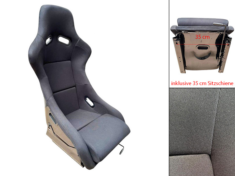 Vollschalensitz Verstellbar 35cm Sitzschienen Gfk Schwarz FÃ¼R Sim-Racing O Kfz