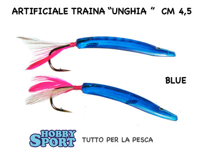 ARTIFICIALE PICCOLA TRAINA - MODELLO UNGHIA CM 4,5 COL. BLUE