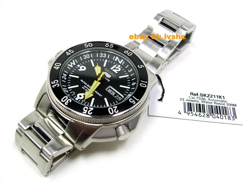 SEIKO SKZ211K1 自動巻き SEIKO 5 Sports SKZ211K1 23 Jewels Automatic Original Box