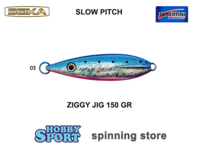 SLOW PITCH ZIGGY JIG 150 GR COL 03 BSP BLU SILVER PINK SEIKA TUBERTINI MARE