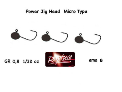 POWER JIG HEAD MICRO 0,8 GR AMO 06 BLACK CONF 3 PZ  TESTINA PIOMBATA RAPTURE