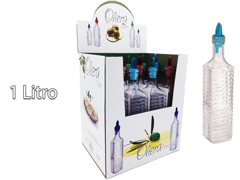 Set 12 Pezzi Bottiglia Olio Aceto Vetro Con Tappo Dosatore Oliera 1 Lt dfh