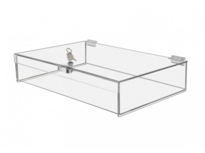 16''W x 10''D x 3''H Acrylic Locking Display Case with Lid and Keys