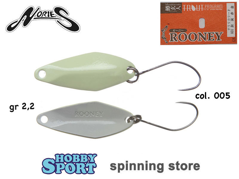 NORIES ROONEY 2,2 g COLORE 005 VERDE CHIARO - GRIGIO SPOON AREA TROUT SPINNING