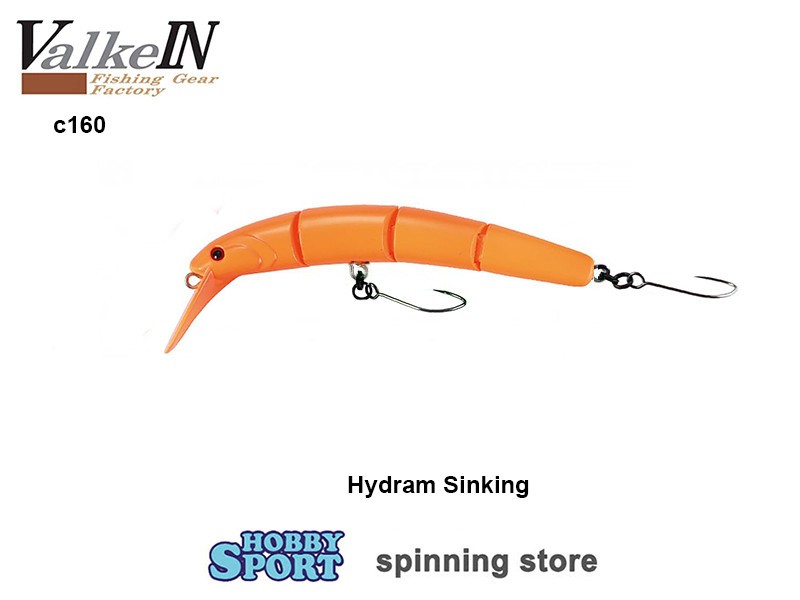 VALKEIN HYDRAM 70 mm SINKING GR 4,0 COL C160 ZIPPY ORANGE CRANCK  TROUT AREA