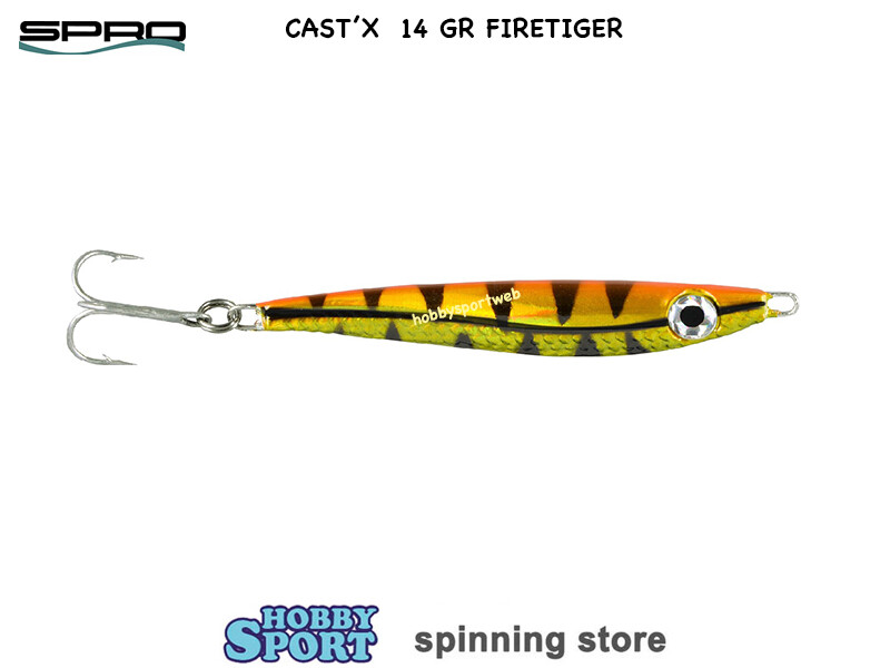 SPRO CAST'X METAL JIG 14 GR  COLOR FIRETIGER  7 CM  SPINNING MARE LAGO