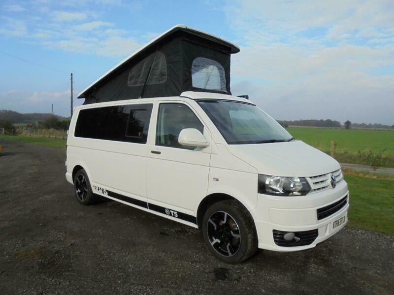 Volkswagen T5 Pop Top Camper LWB, 4 Berth, Rib Bed, 5 Travel Seats