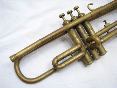 Antique Henry Pourcelle Trumpet w/Case Bruno & Son
