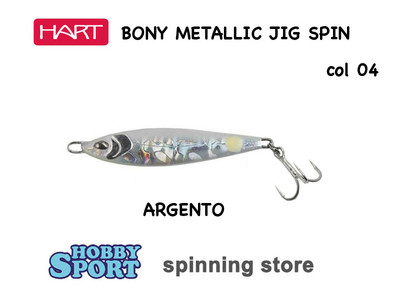HART BONY 40 GR COLORE 04 WHITE SILVER SILVER METAL JIG X SPINNING MARE BARCA
