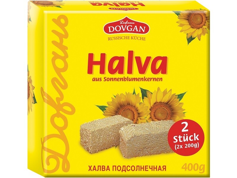 400g (2x 200g) DOVGAN Halva Helva aus Sonnenblumenkernen xалва подсолнечная