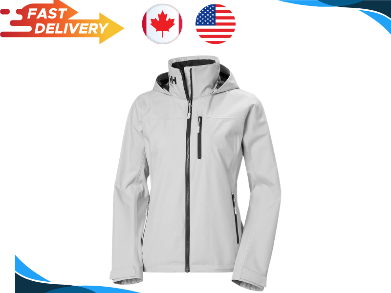 Helly Hansen Women’s Crew Hooded Jacket 2.0 XL Grey Fog Waterproof Jacket