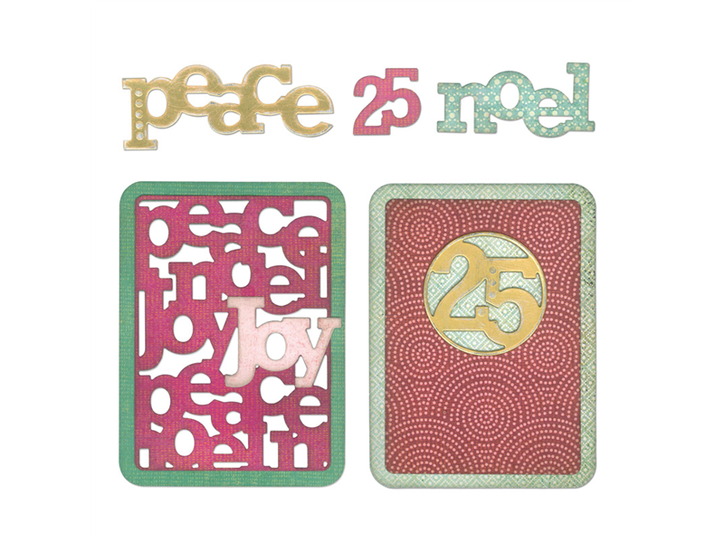 Sizzix Thinlits Stanzer Set 9tlg - Christmas Phrase Cards by Paula Pascual