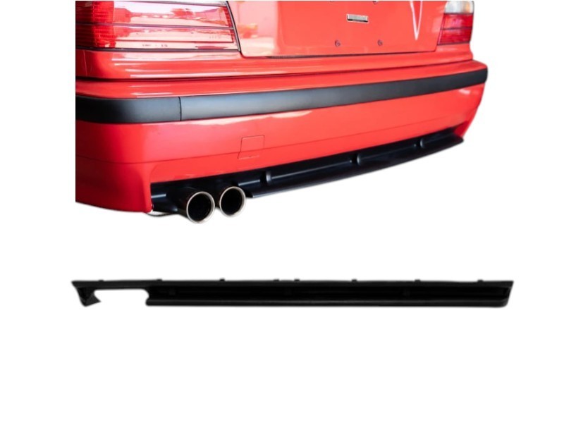 Rear Bumper Lower Diffuser Insert Dual Pipe for BMW E36 Mtech Sedan Coupe