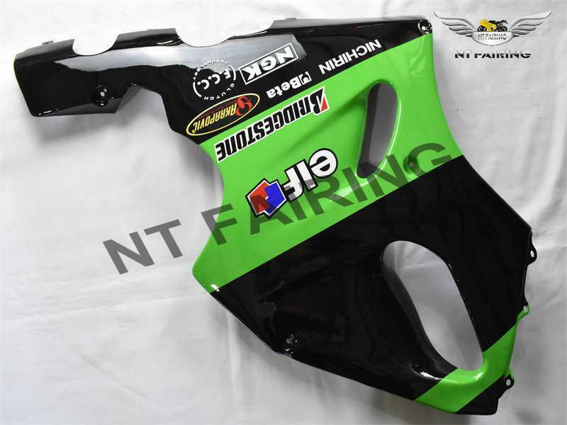 Fit for 1996-2003 Kawasaki ZX7R Black and Green ABS Plastic